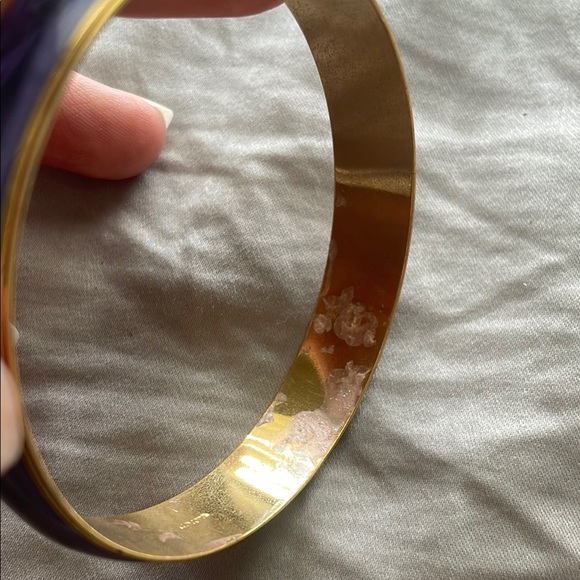 Elegant Gold and Purple‎ Bangle Bracelet - Picture 2 of 4